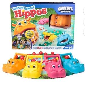 Hungry Hungry Hippos Giant Edition Family Game Kids Indoor‎ Outdoor Play | NIB